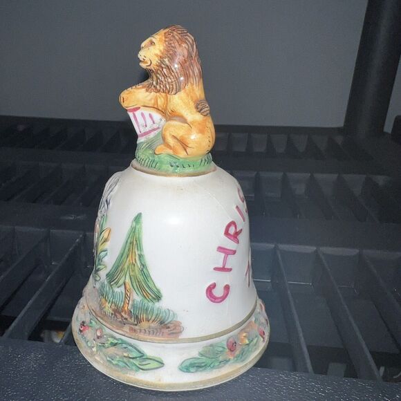 CAPODIMONTE Bell Italy Porcelain Christmas 1980 Lion Code Of Arms #524/1535 Vtg - Picture 8 of 11